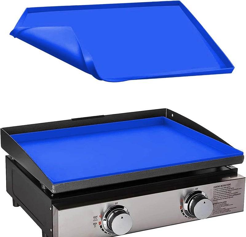 Protebox 22" Silicone Griddle Mat for Blackstone 22 Inch Grill, Heavy Duty Food Grade Silicone Griddle Cover, Protect Your Grill from Dirt & Rust All Year Round (Blue) - Image 1
